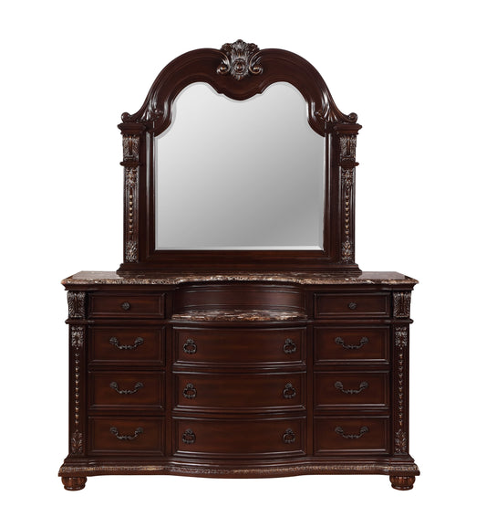 Traditional 11-Drawer Dresser and Mirror Set