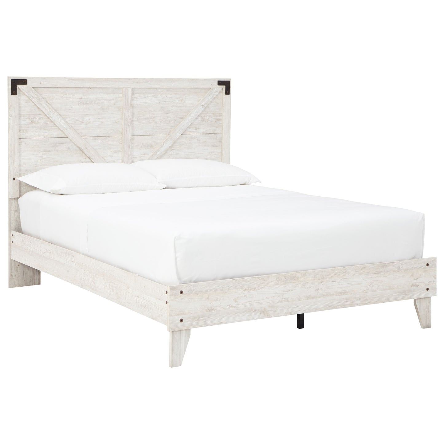 Farmhouse Queen Platform Bed with Panel Headboard