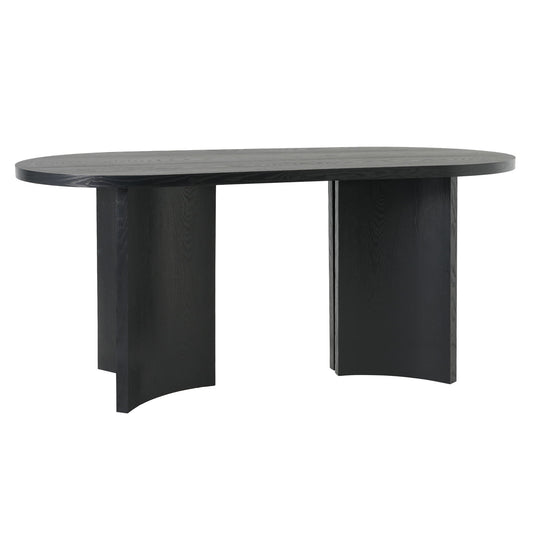 Dining Table With Curved Legs - Black