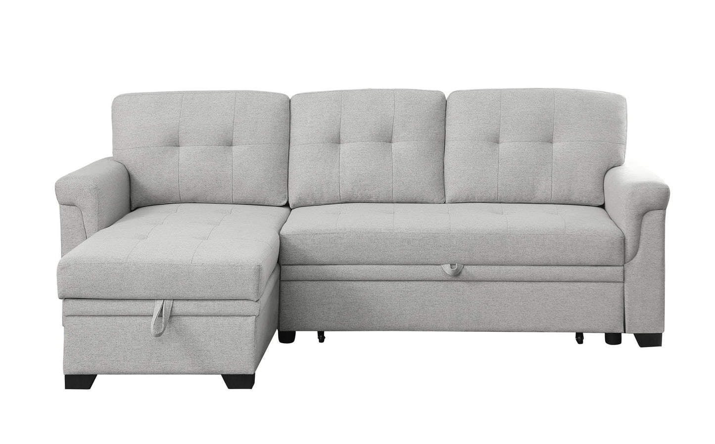 Sierra - Linen Reversible Sleeper Sectional Sofa With Storage Chaise