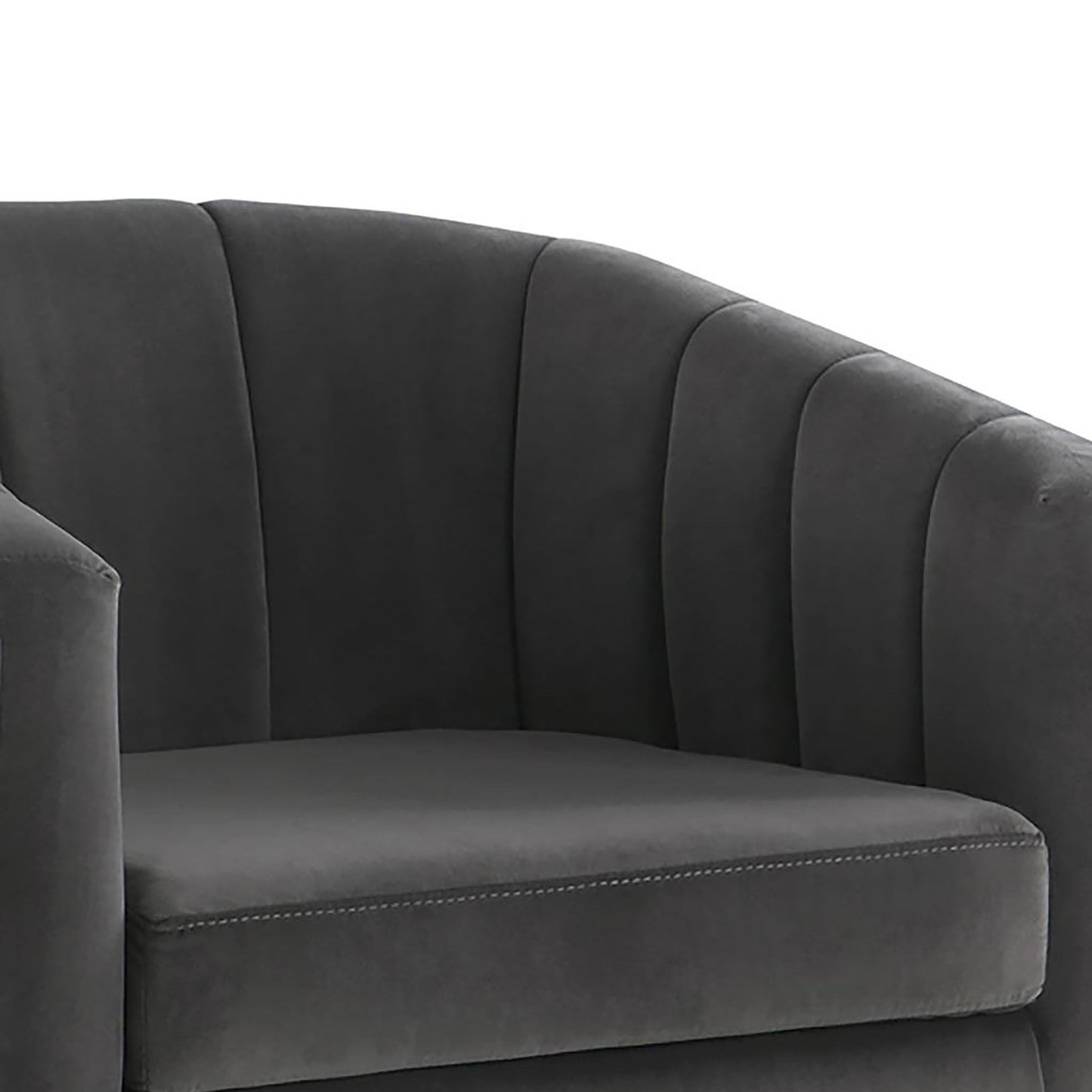 Tufted Barrel Accent Chair Upholstered Lounge Chair - Gray