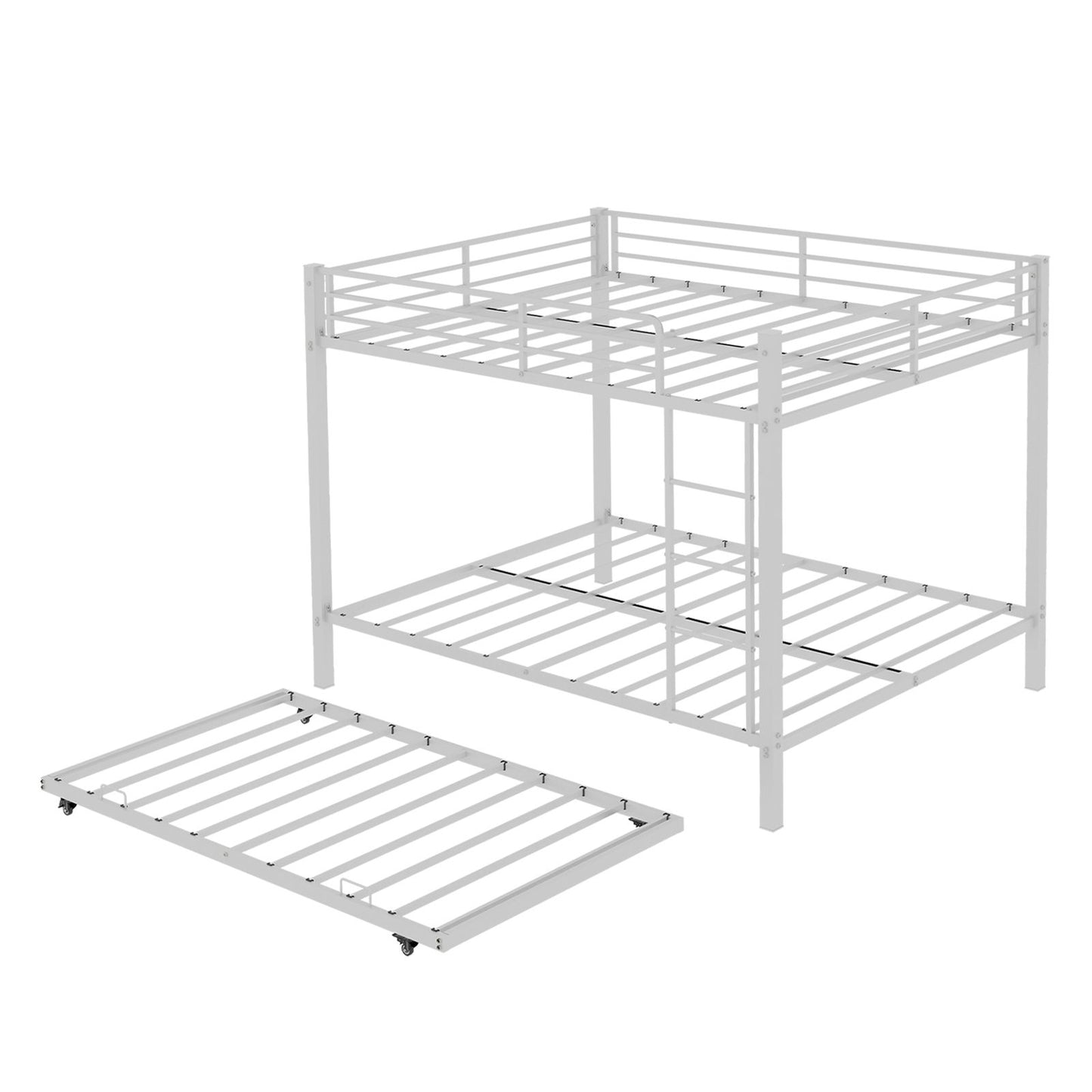 Bunk Bed For Kids, Convertible Frame With Ladders & Guardrail