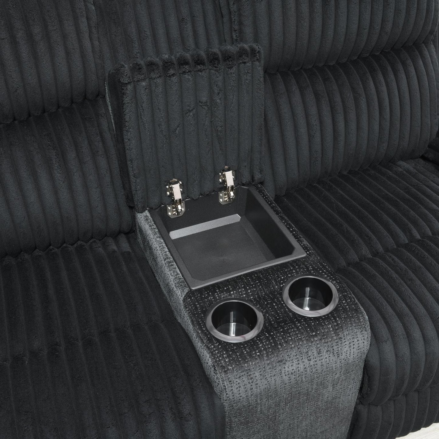 U181 - Corduroy Motion Loveseat - Black