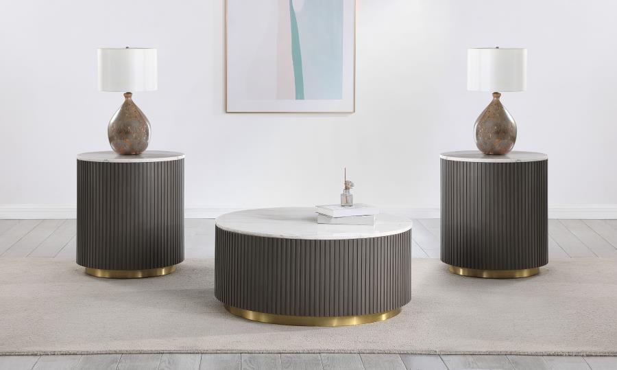 Jason - Round Marble Coffee Table Set