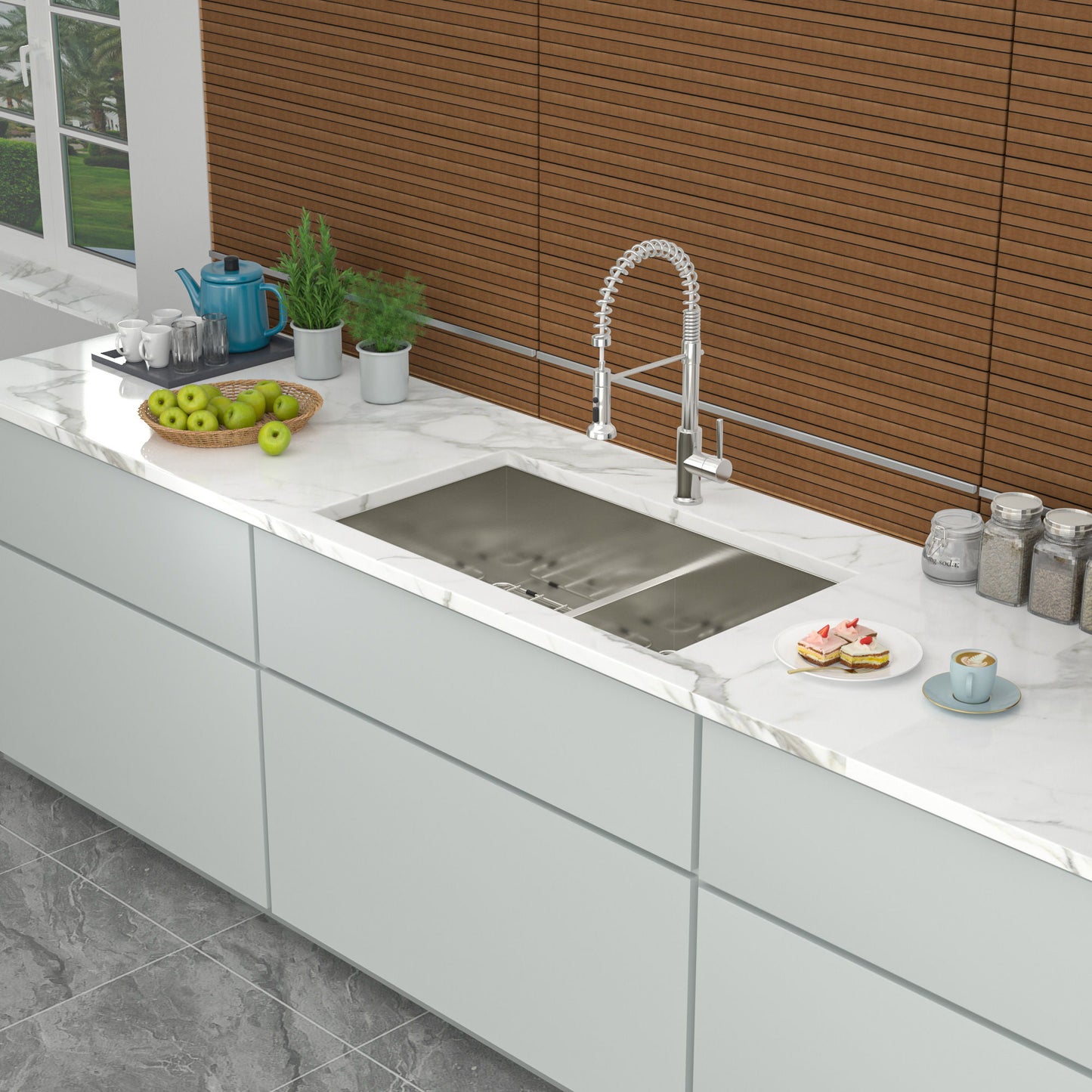 Modern Double Bowl Undermount Sink Design With 10" Deep Basins