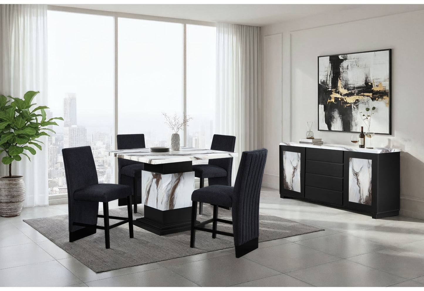 D12BT - Bar Table - Black / White