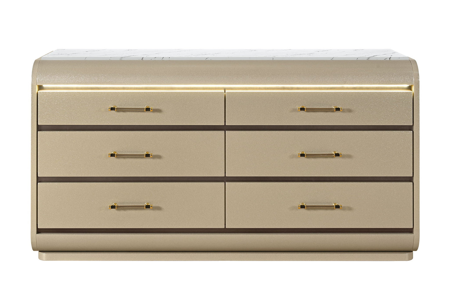 Genesis - Dresser With LED - Gold