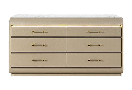 Genesis - Dresser With LED - Gold