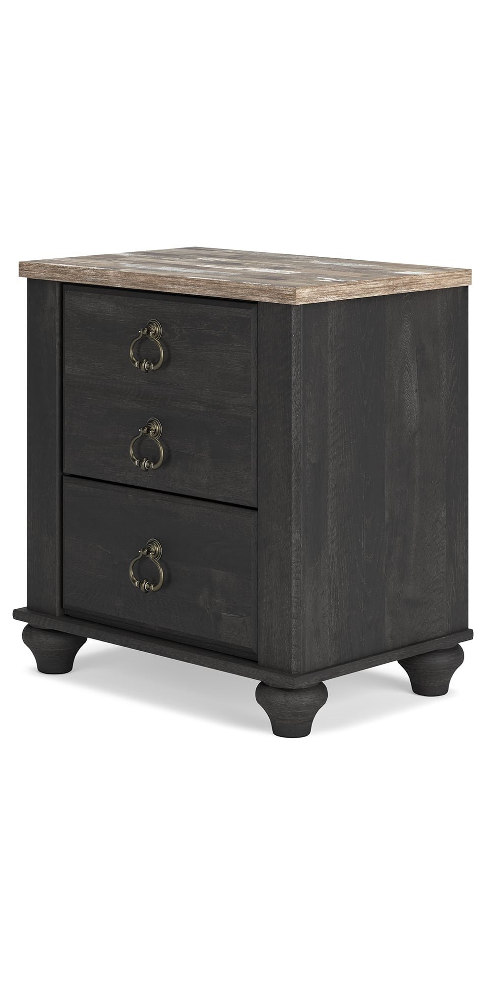 Farmhouse 3-Drawer Nightstand with USB Ports