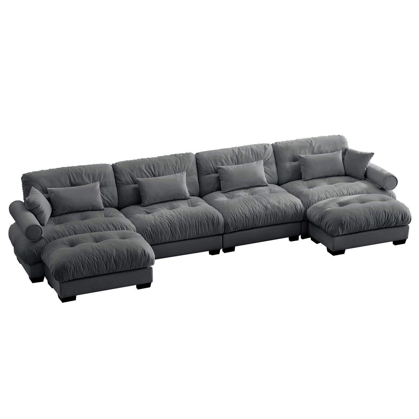 Super Comfort Oversized Modular Sectional Sofa With Movable Ottoman