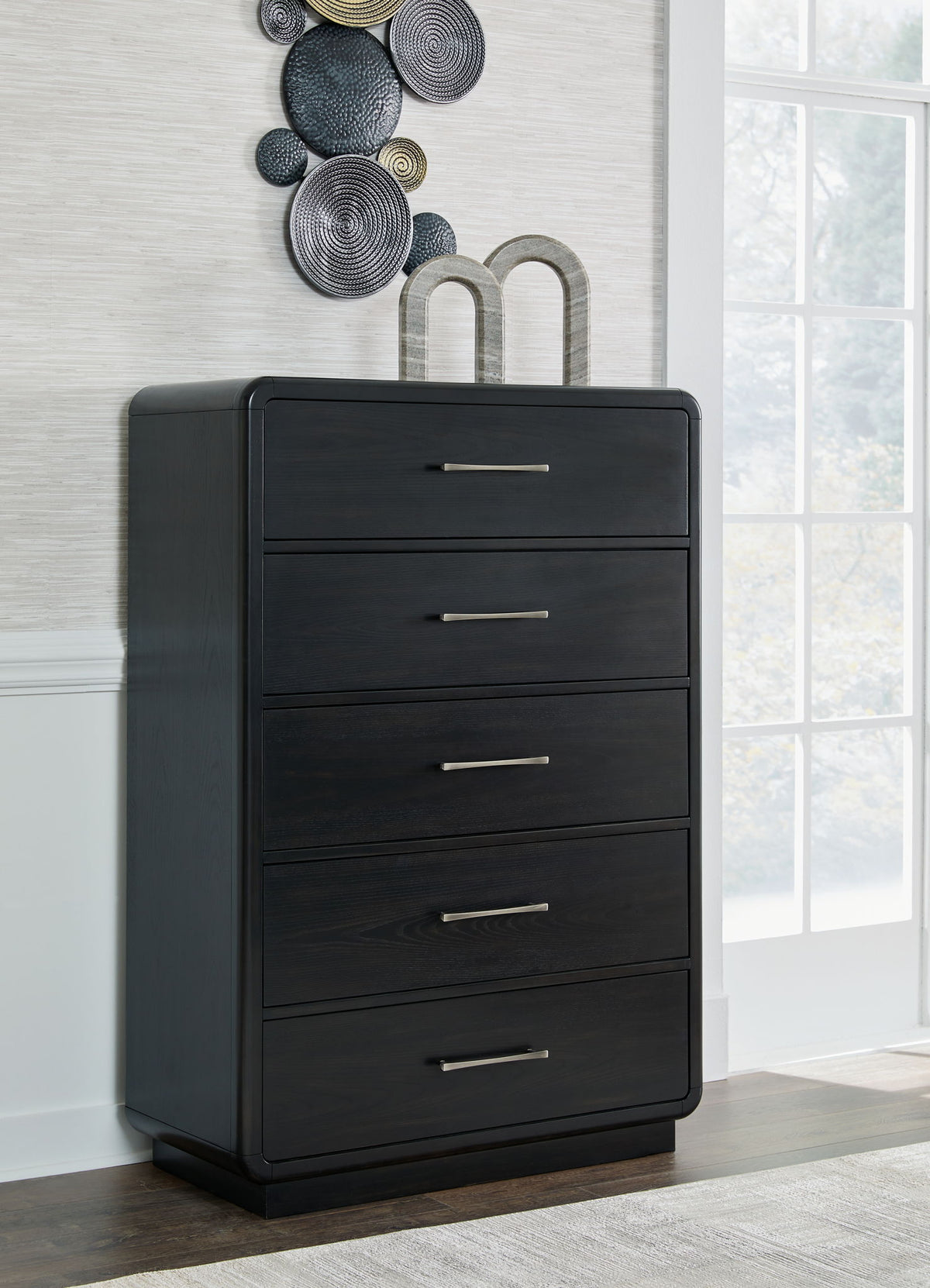 Rowanbeck - Five Drawer Chest - Black