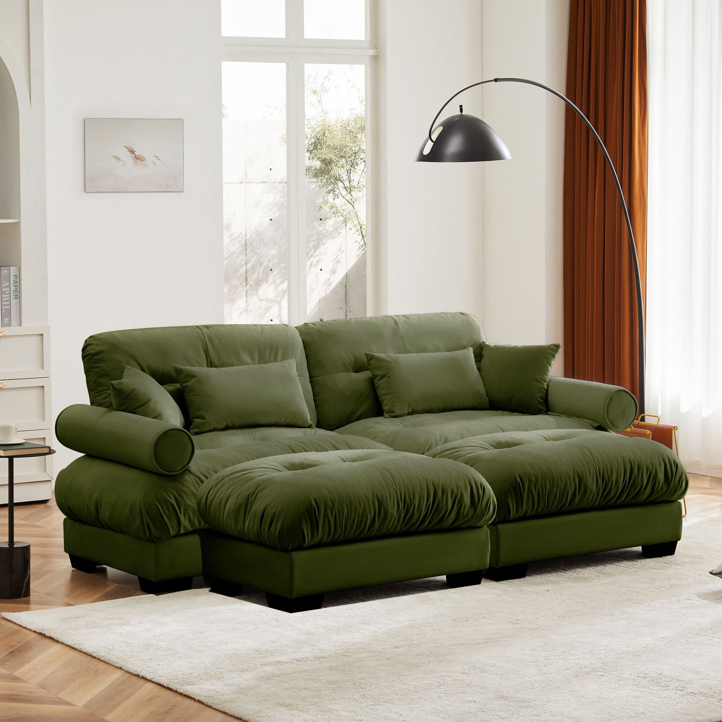 Super Comfort Oversized Modular Sectional Sofa With Movable Ottoman