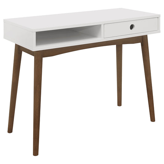 1 Drawer Writing Desk, Compact Size For Home Office - White