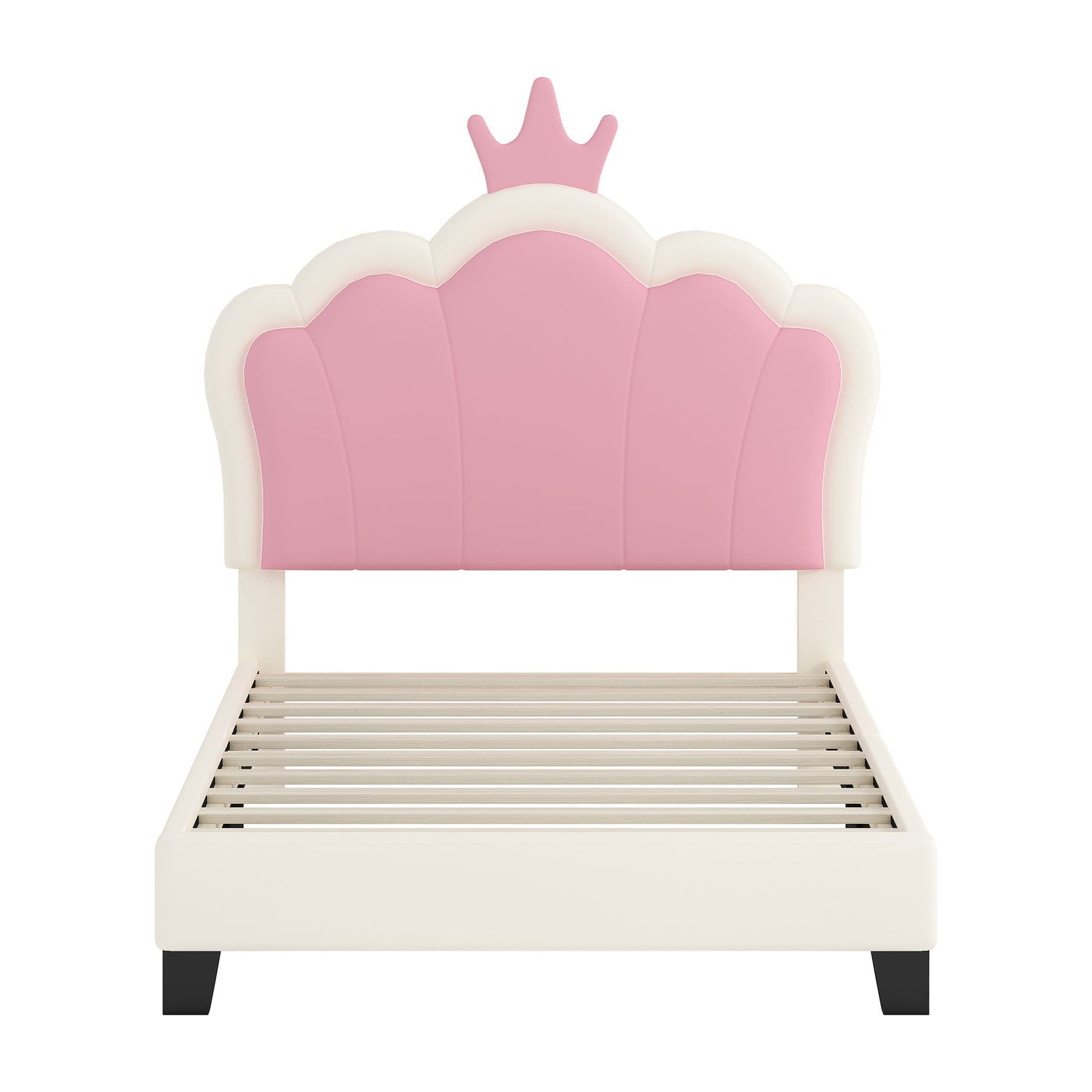 Upholstered Princess Platform Bed With Crown Headboard