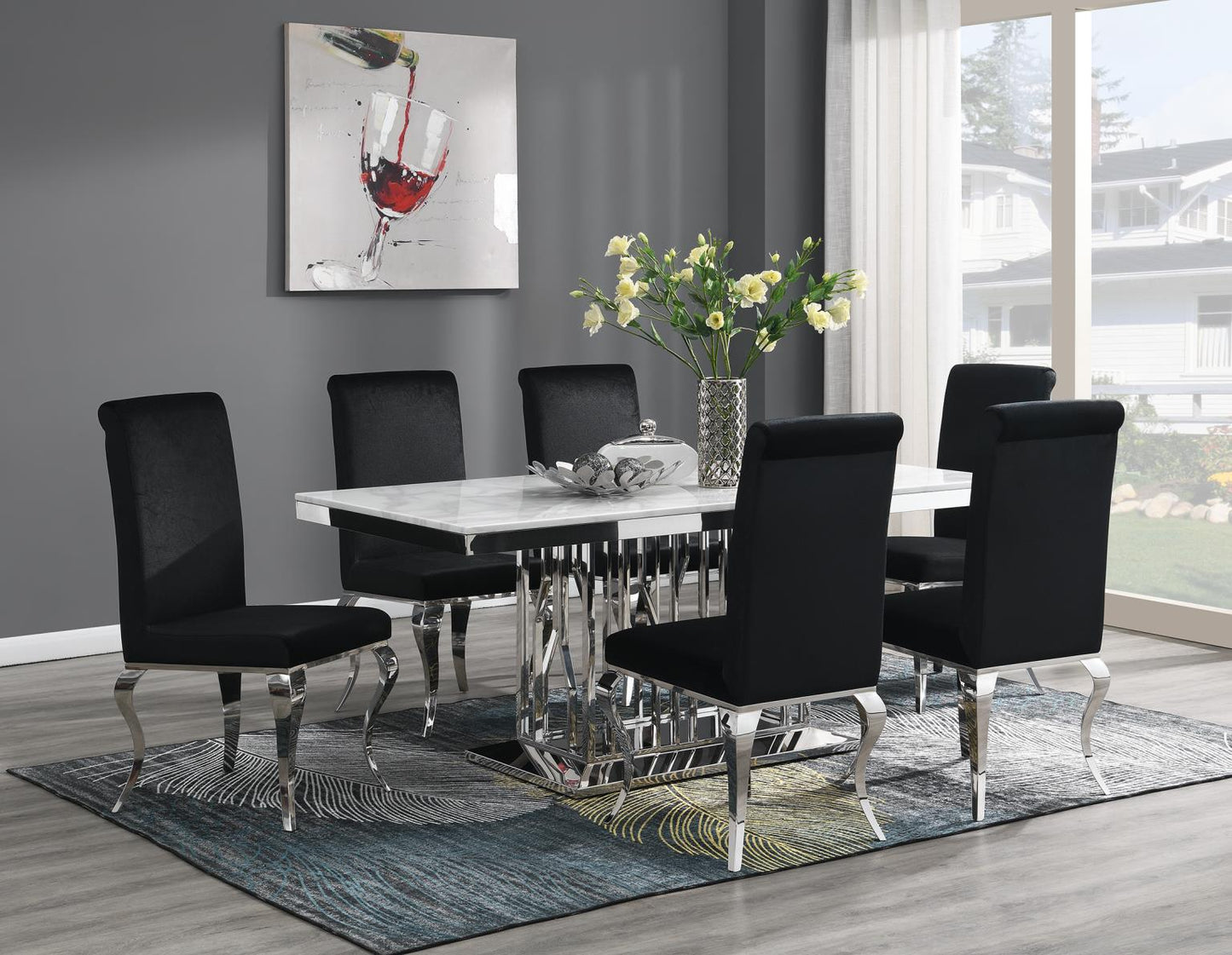 G-081-T-WHITE - Marble Dining Table - White