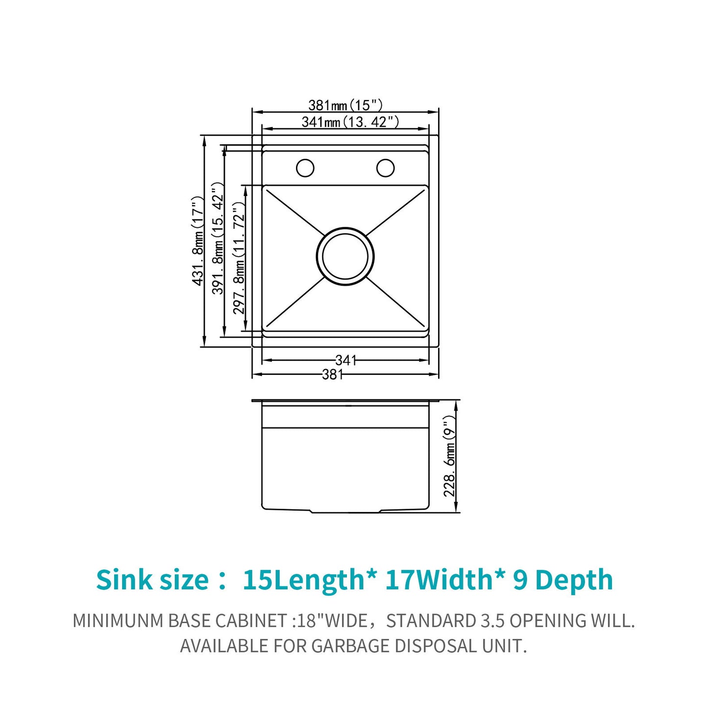Modern Undermount Bar Sink With Folding Faucet