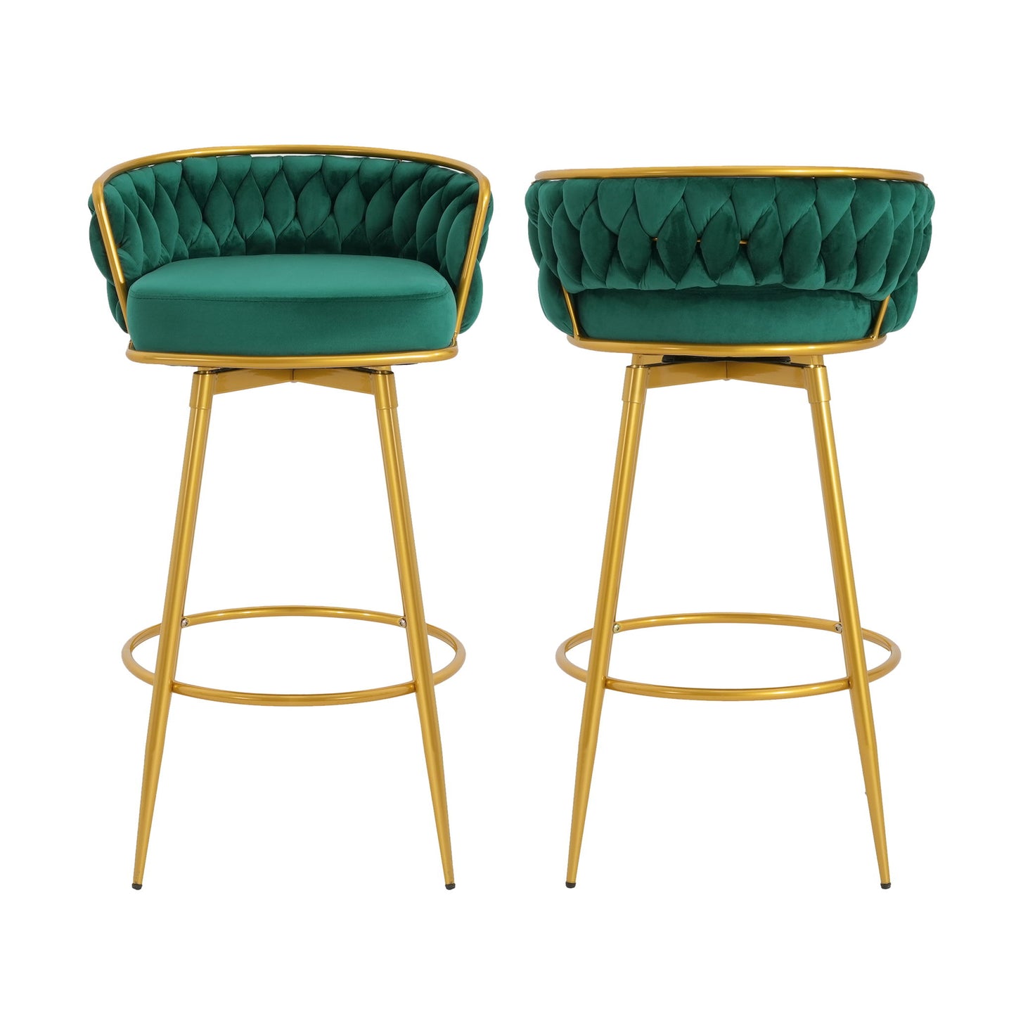 Modern Low Back Upholstered Counter Height Bar Stools (Set of 2)