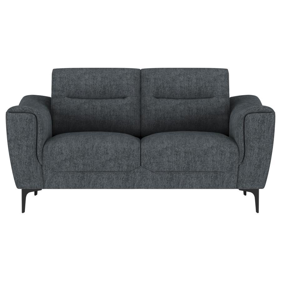 Nolan - Upholstered Sloped Track Arm Loveseat - Charcoal