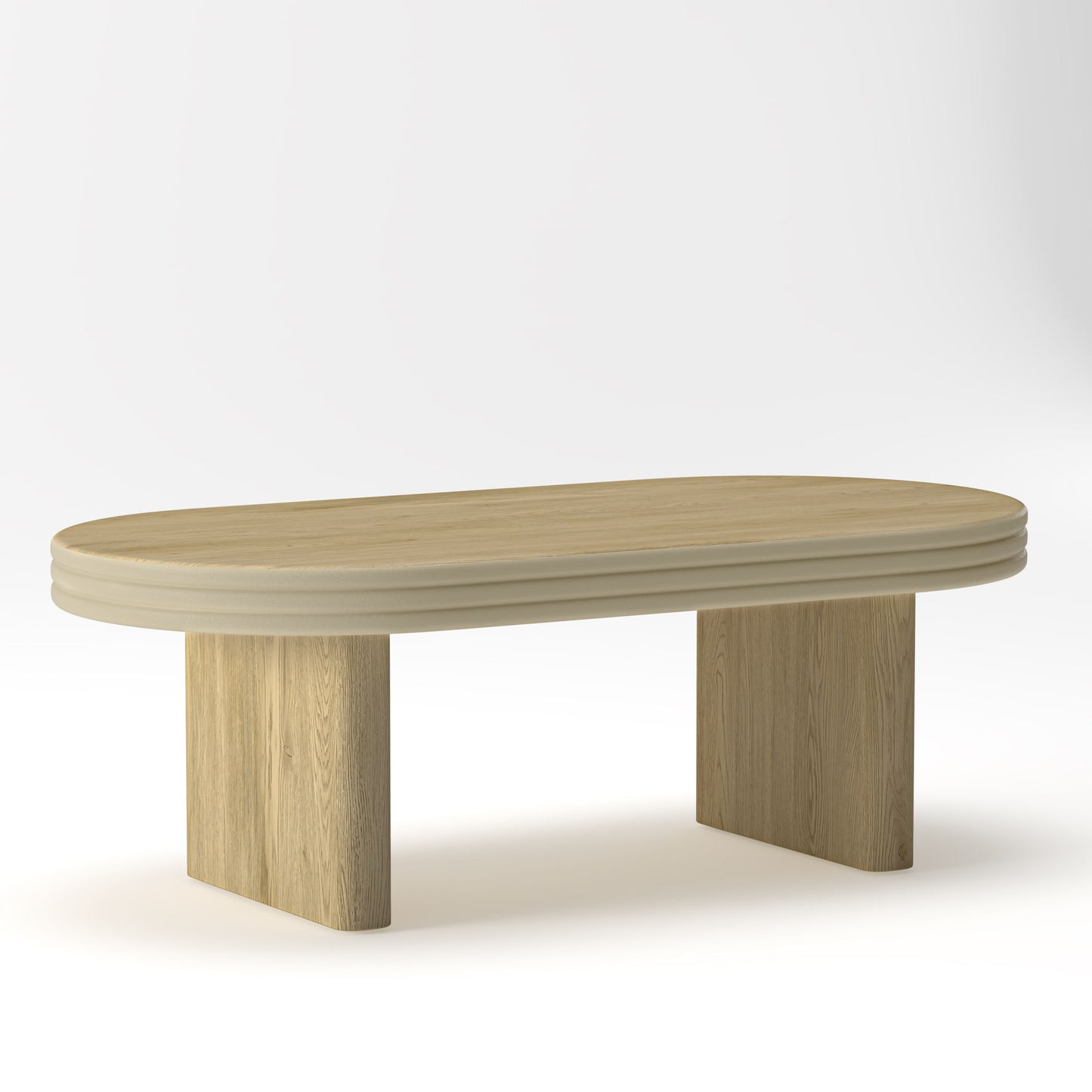 Oval Fluted Coffee Table - Natural