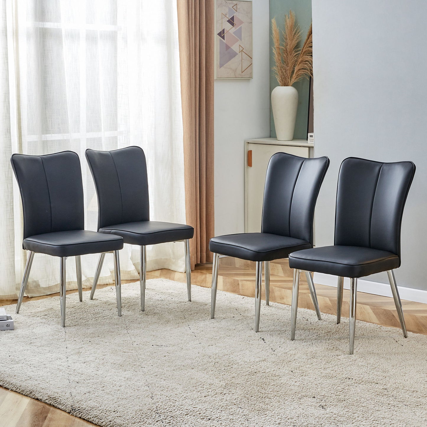 Modern Minimalist Dining Chairs With Metal Legs