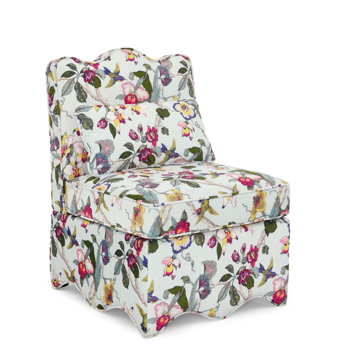 Stylish Flannel Dining Chair With Soft Cushion And Backrest