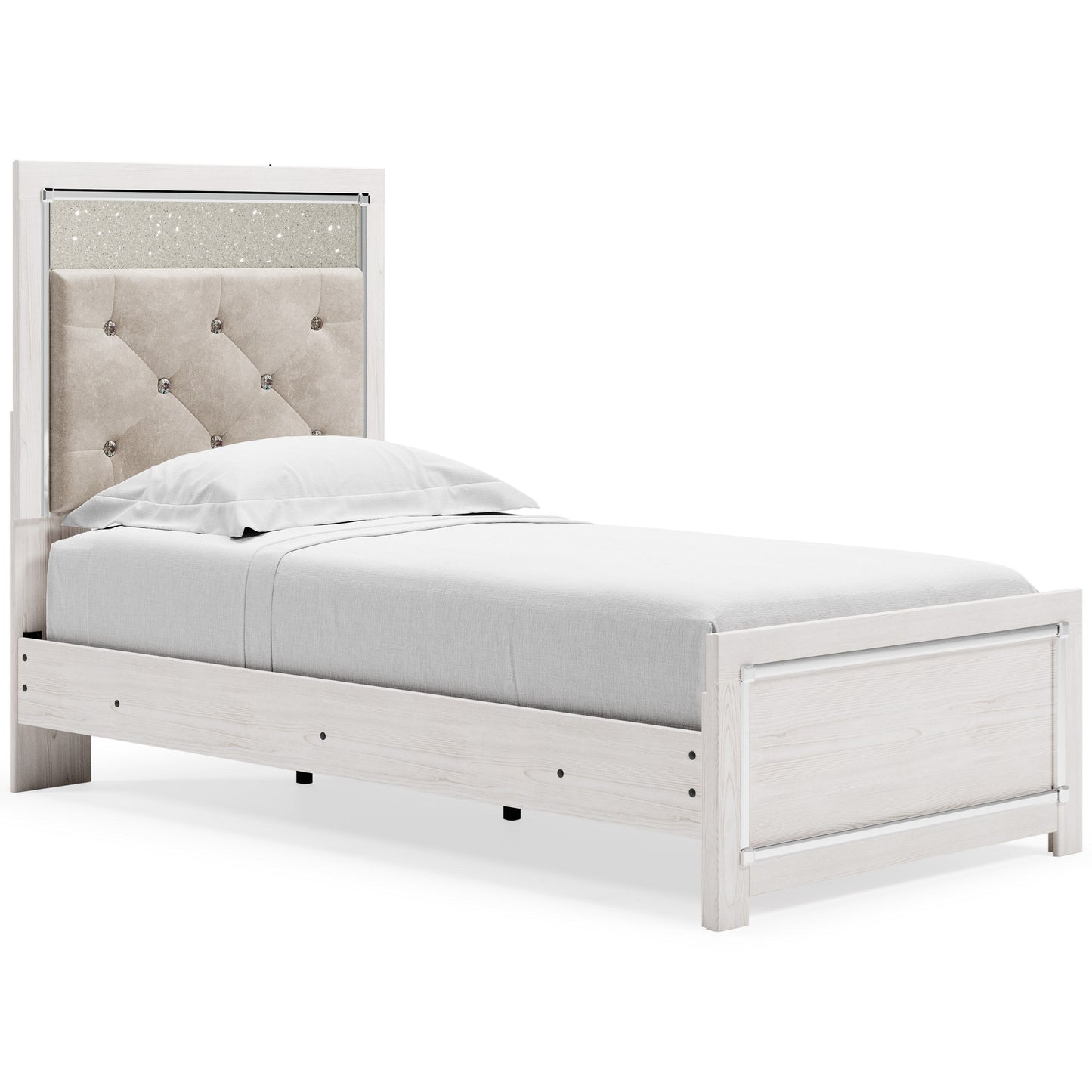 Twin Upholstered Panel Bed