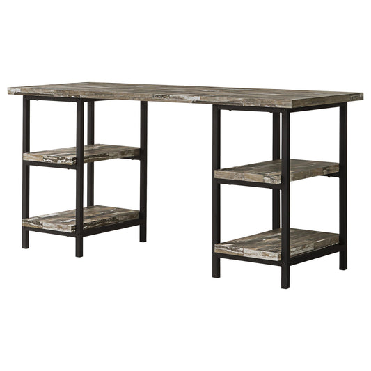 Salvaged - 4 Shelf Writing Desk With Hollow Board - Brown