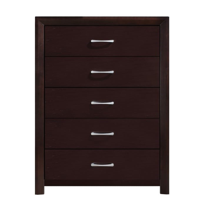 Contemporary Chest of Drawers with Polished Nickel Hardware