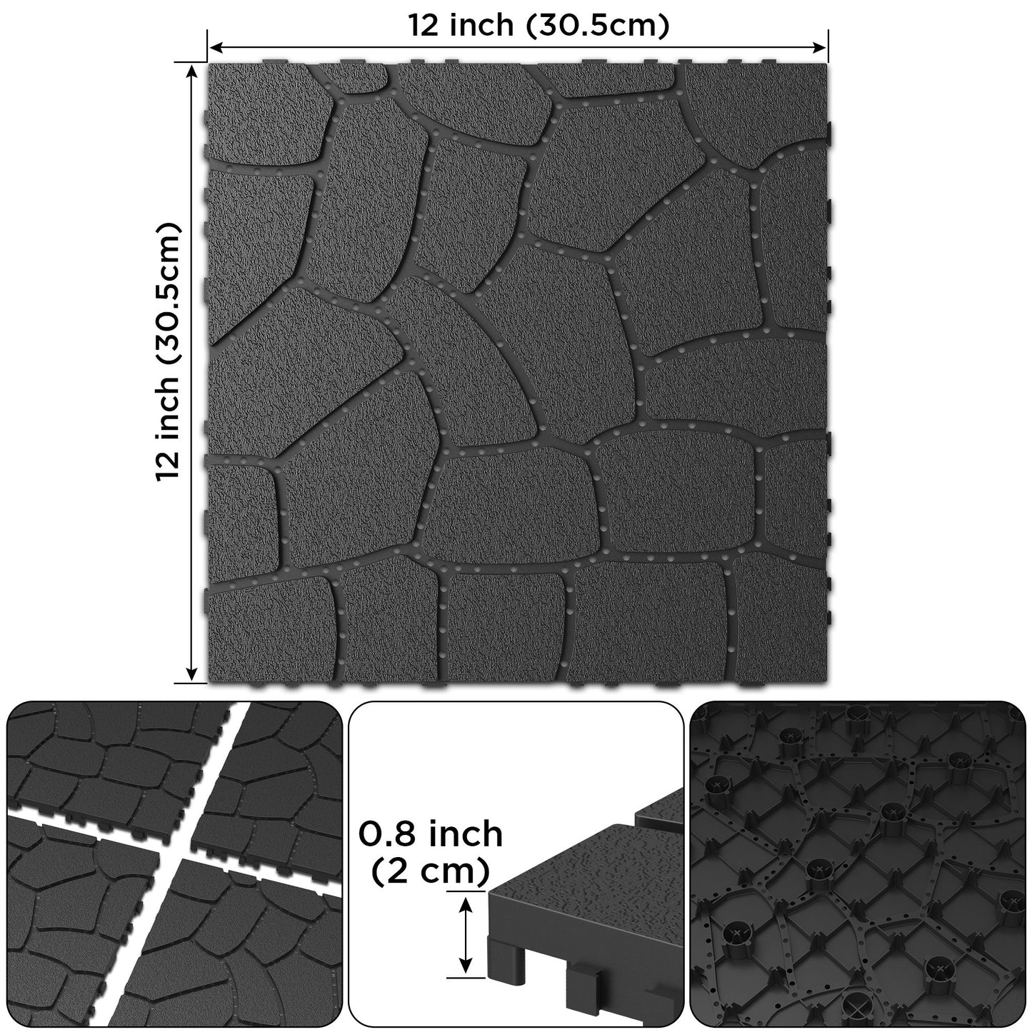 New Stone Texture Patio Deck Tiles, Diy Interlocking Floor Tiles, Easy Installation