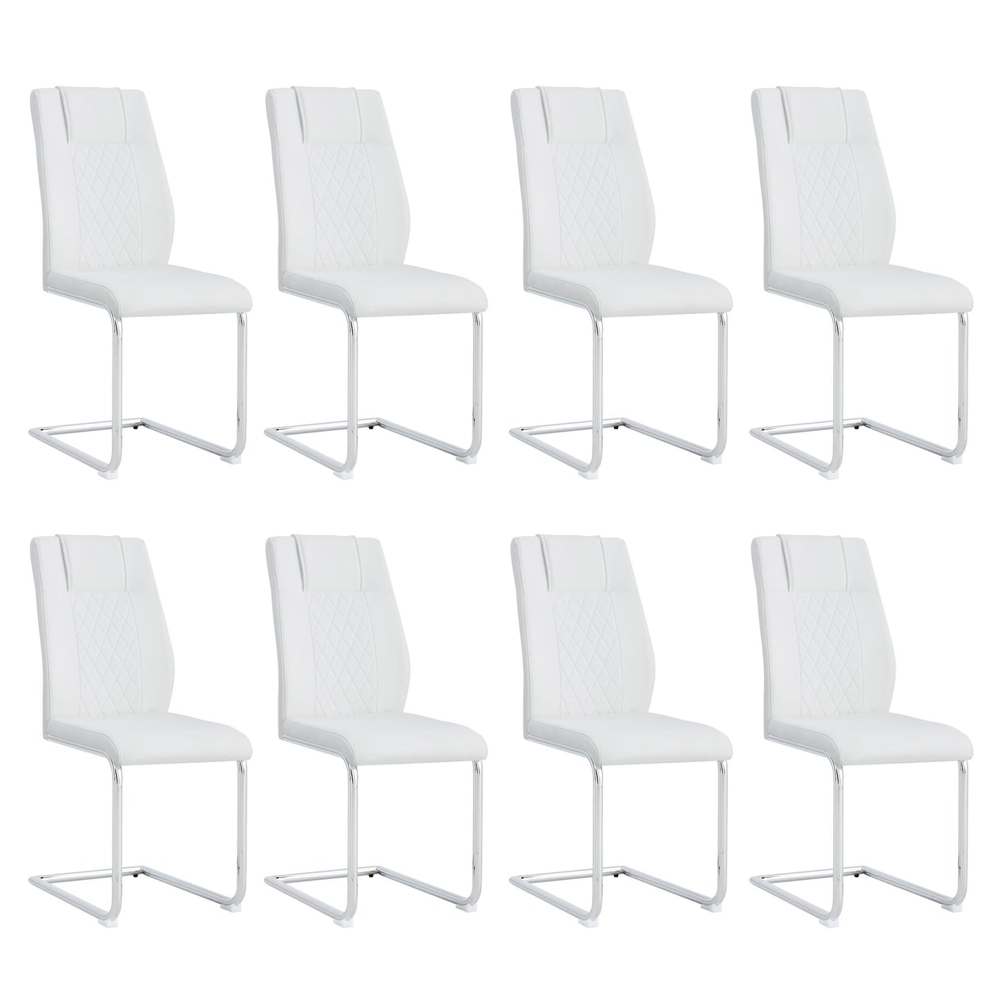Modern Dining Chairs With Padded Seat, Metal Legs
