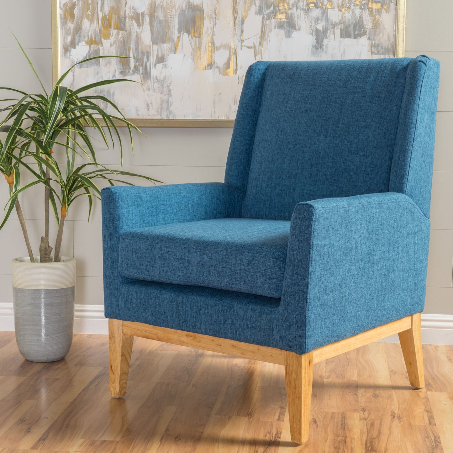 Modern Accent Chair With Padded Cushion Seat