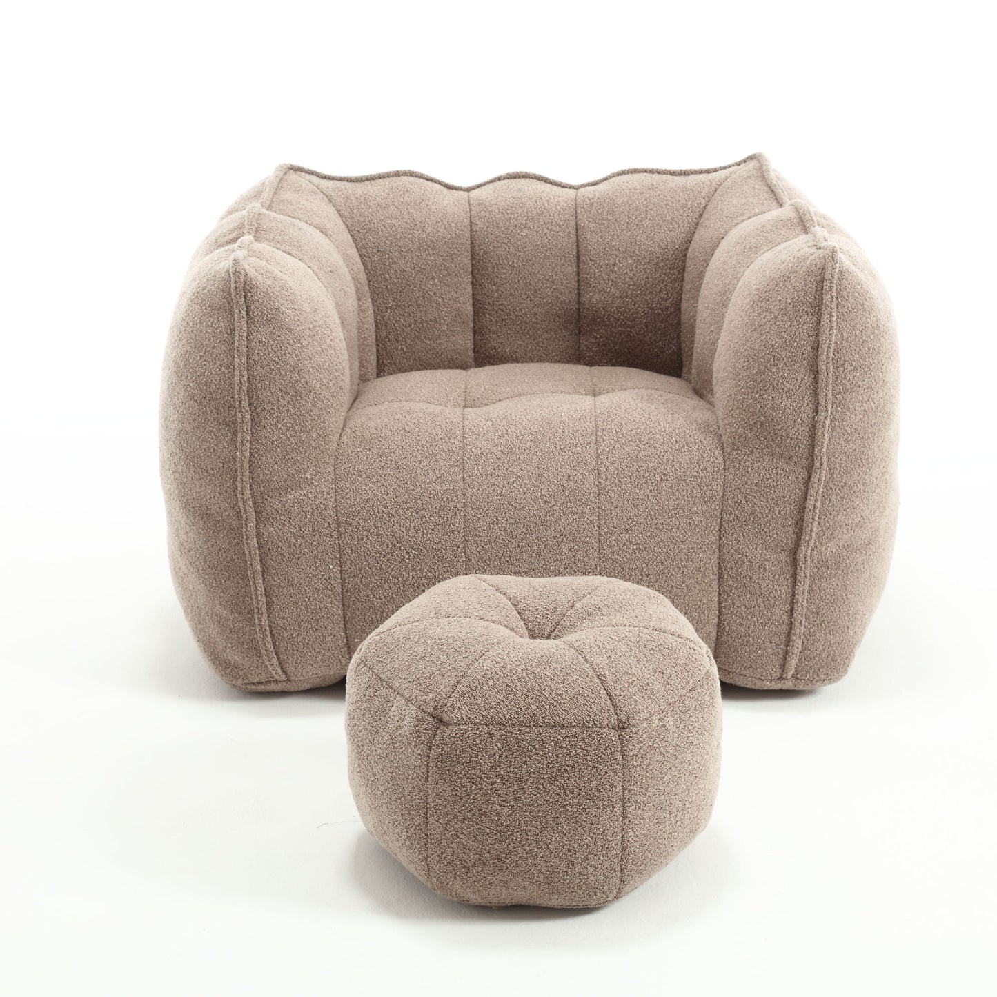 Soft Chenille Bean Bag Chair With High Resilient Foam