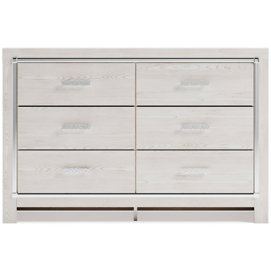 Glam 6-Drawer Dresser with Chrome Finish Accents