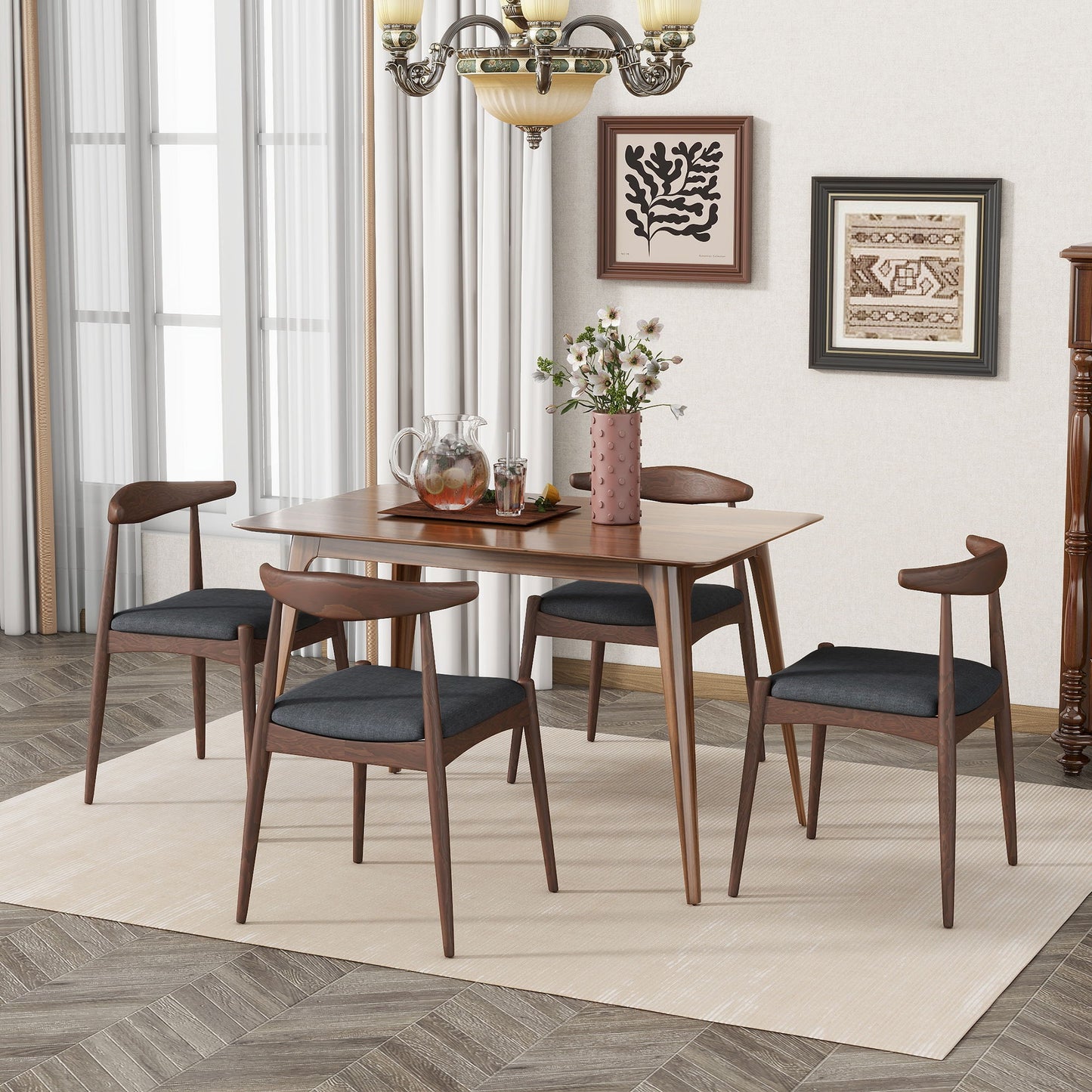 Dining Chairs With Ergonomic Backrest & Comfort Cushions (Set of 2)