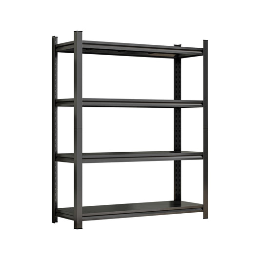 4-Tier Height-Adjustable Storage Rack, Vertical Organizer, Assembly Required - Black