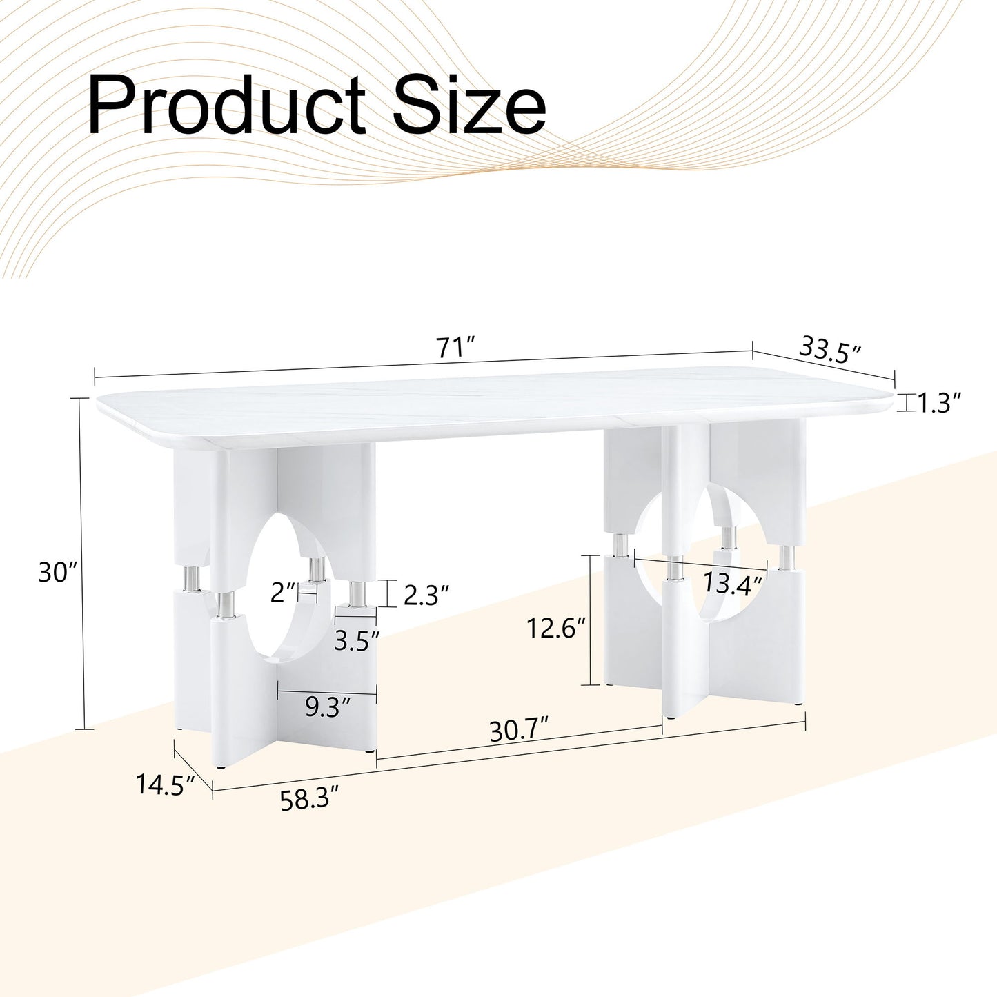 Modern Dining Table With Sleek Hollow-Out Frame And Accents