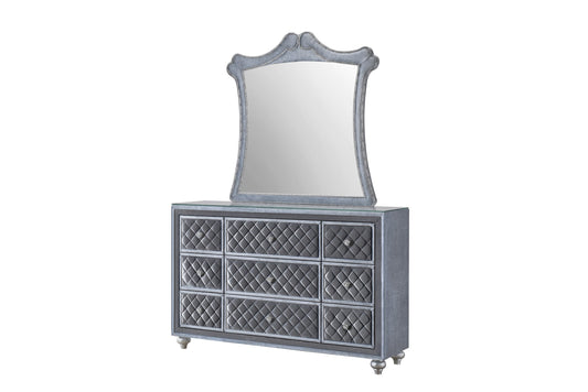 Glam Dresser Mirror with Nail Head Trim