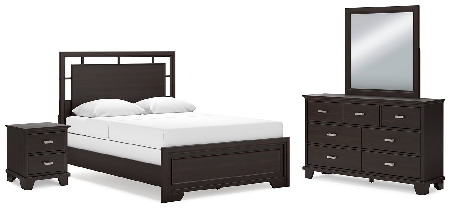 Queen Panel Bed, Dresser, Mirror And Nightstand