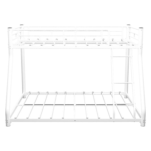 Bunk Bed Frame With Ladder And Guardrail, Heavy Duty Noise Free Design Metal Construction