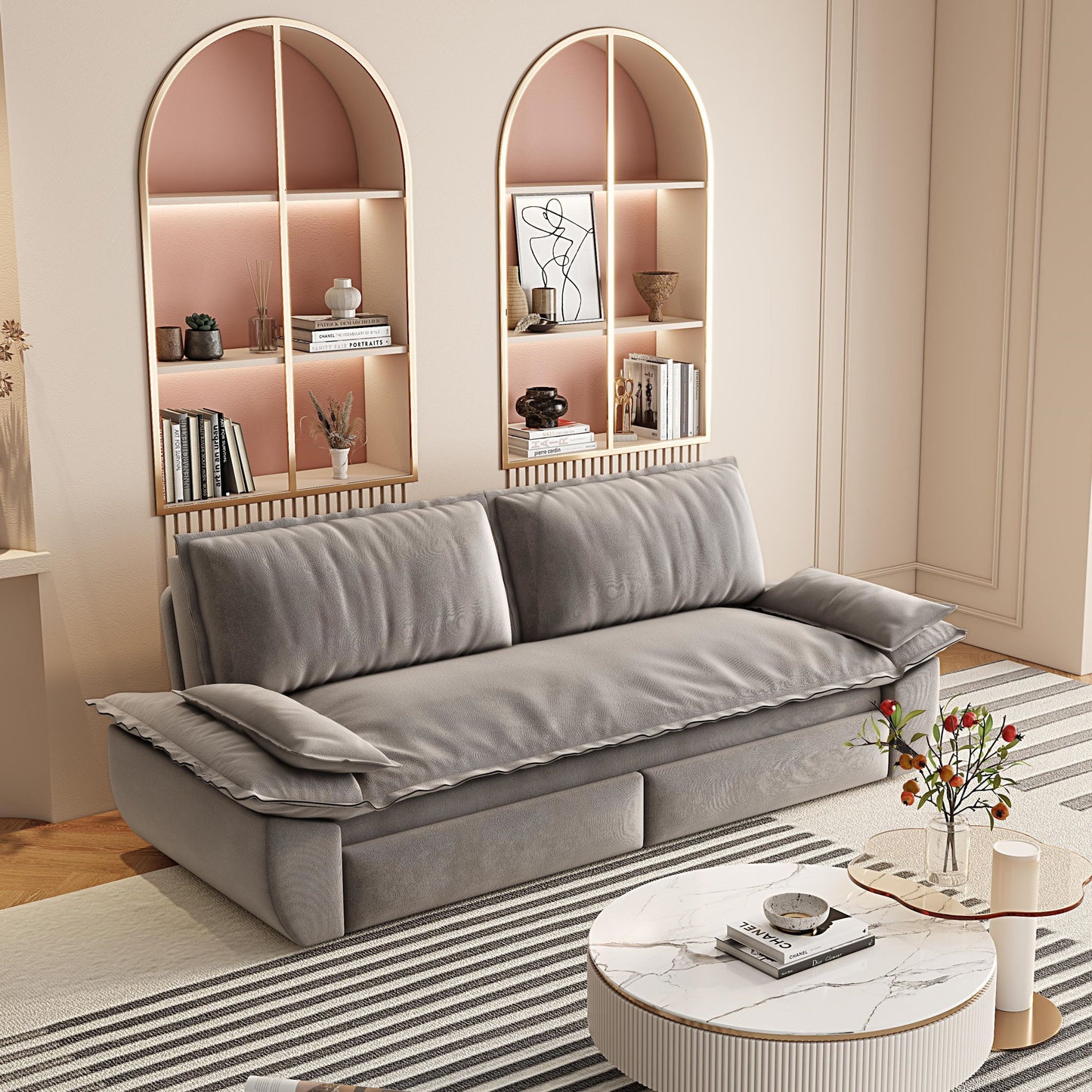 Queen Pull Out Bed, 3 In 1 Convertible Sleeper Sofa