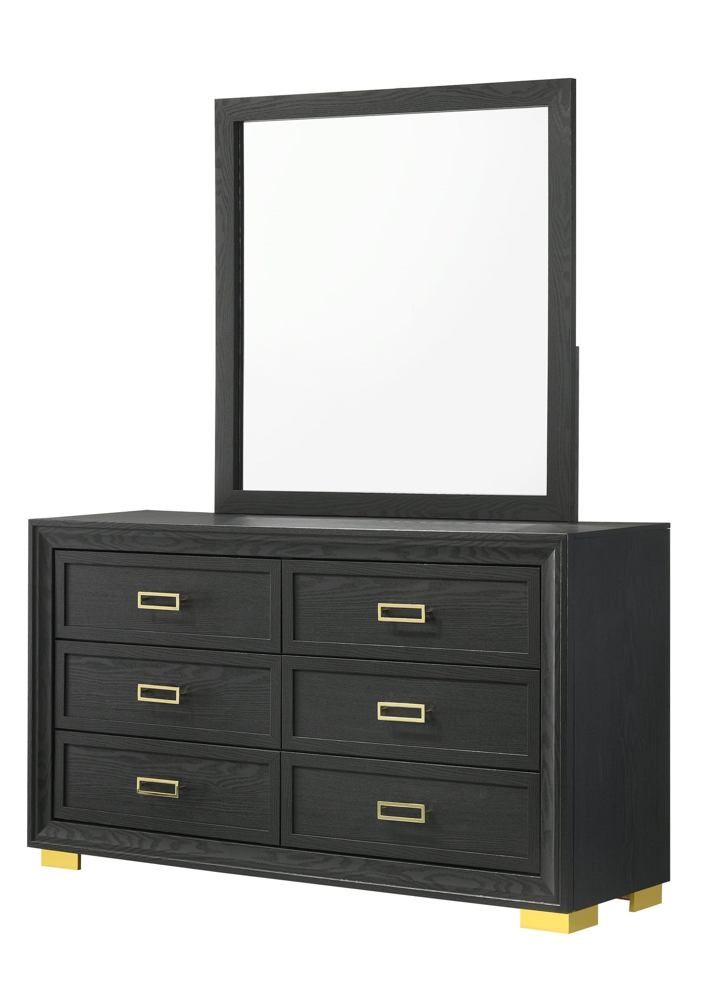 Contemporary Glam Dresser & Mirror Set