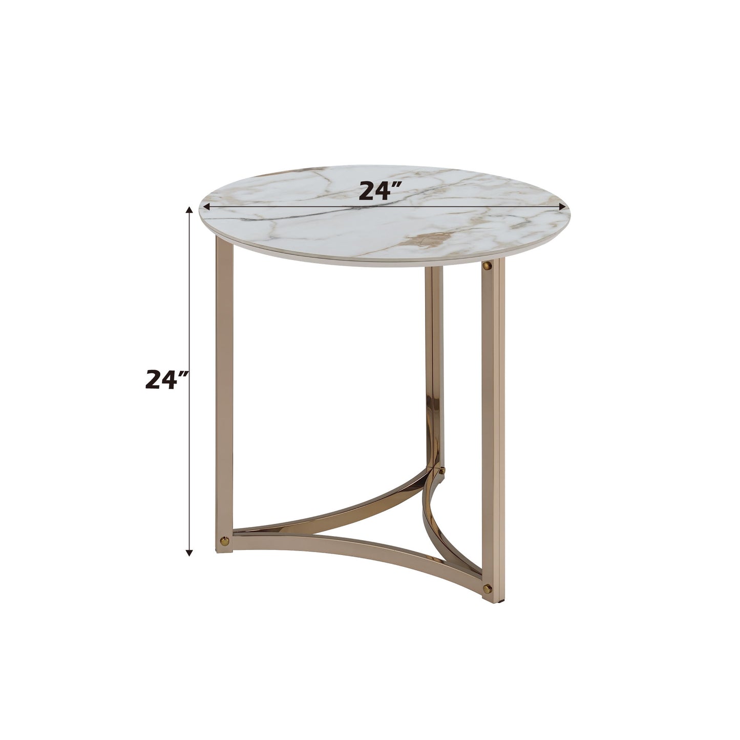 Zaidee - End Table - White / Champagne