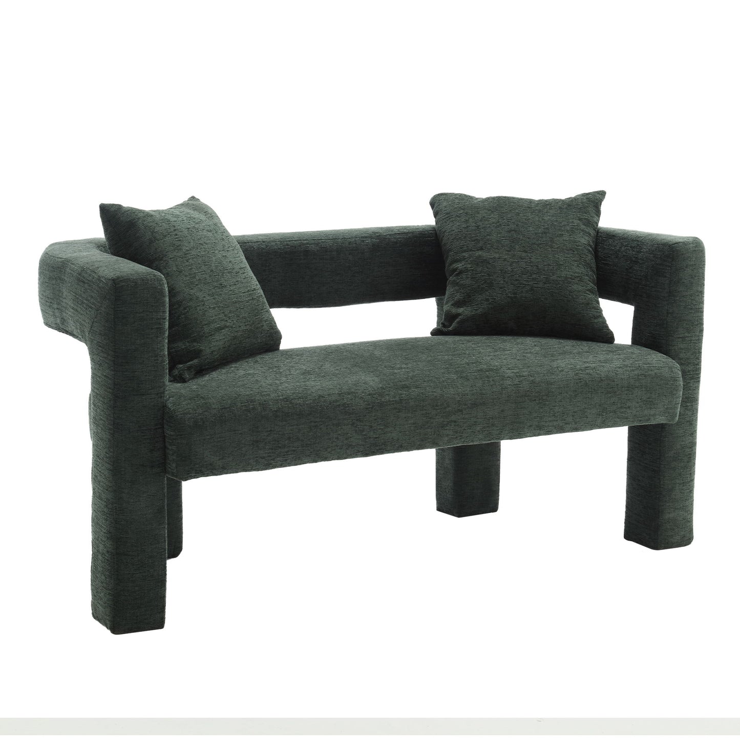 Modern Chenille Loveseat Sofa, Comfy Upholstered 2 Seater