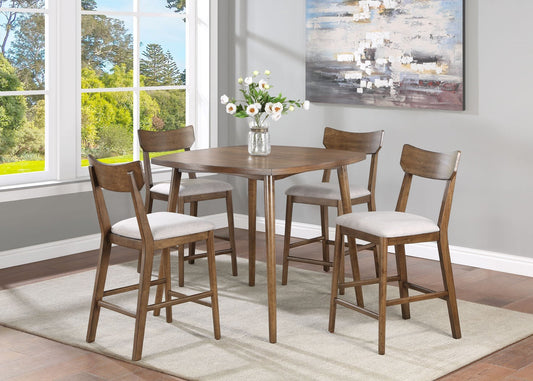 Mid-Century Modern Counter-Height 5-Piece Dining Set