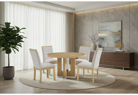D3124 - 5 Piece Dining Room Set (D3124 Dining Table And 4 D1248 Dining Chairs) - Natural