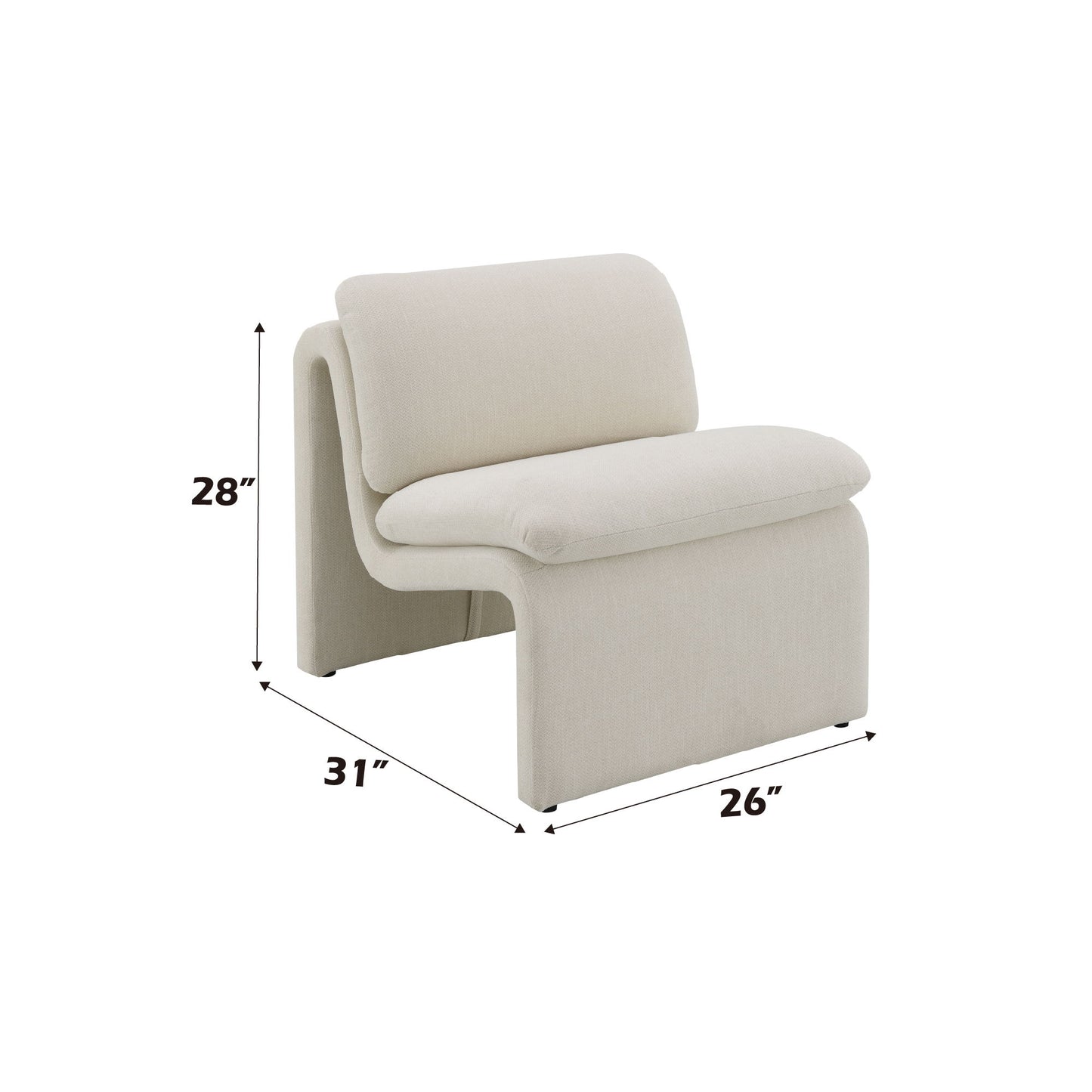 Jaeda - Innovative Elegance Accent Chair In Curved Shape