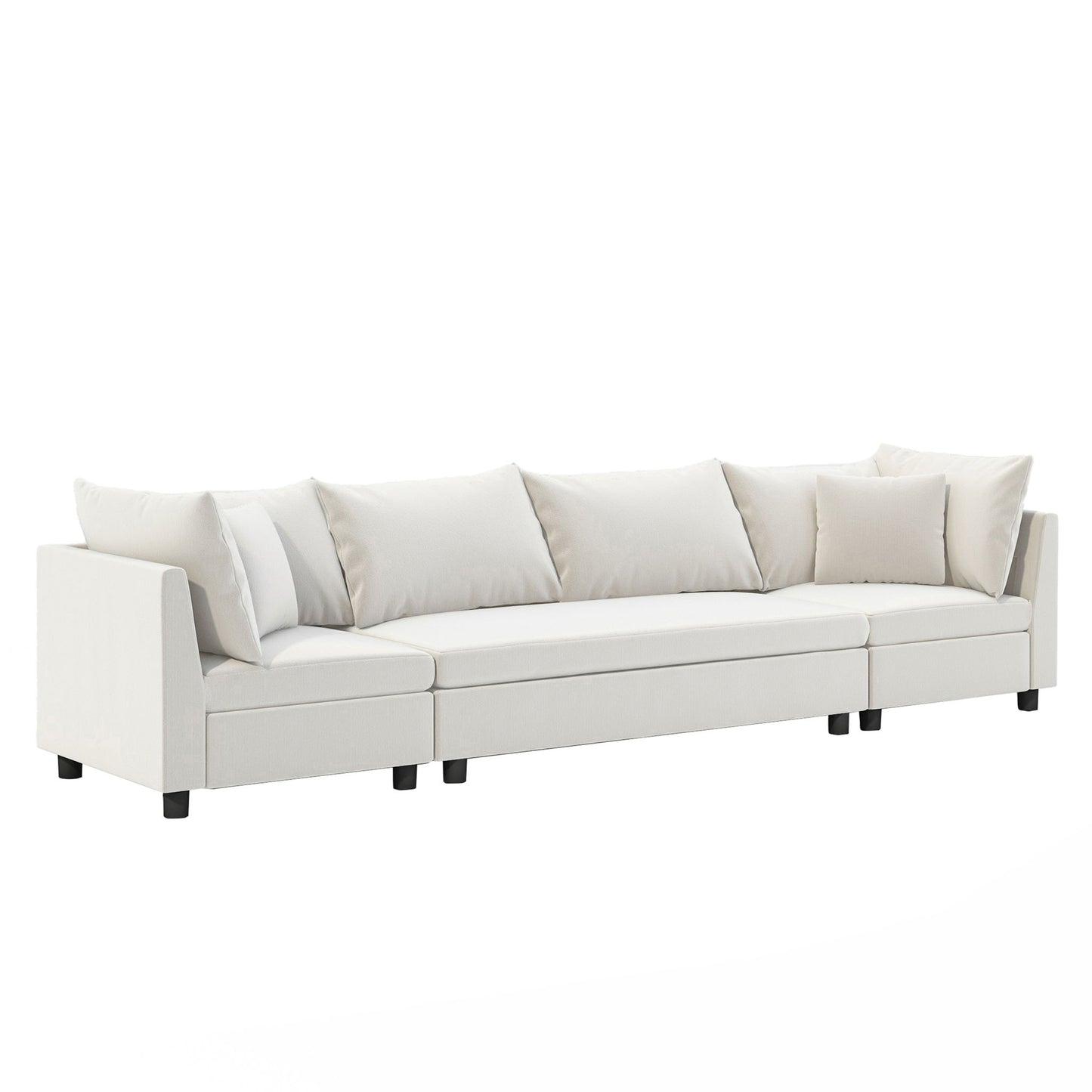 Modern Modular Sectional Oversized Couch Set With Pillows, Minimalist Style Wide Seat Comfy Sofa