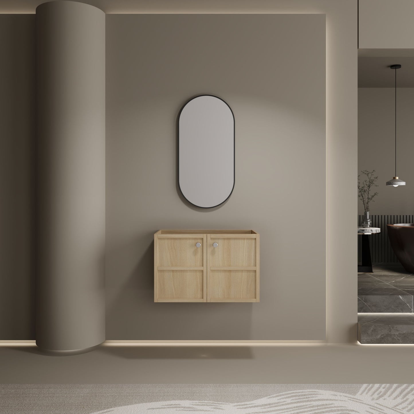 Modern Wall Mounted Bathroom Vanity With Soft Closing Doors