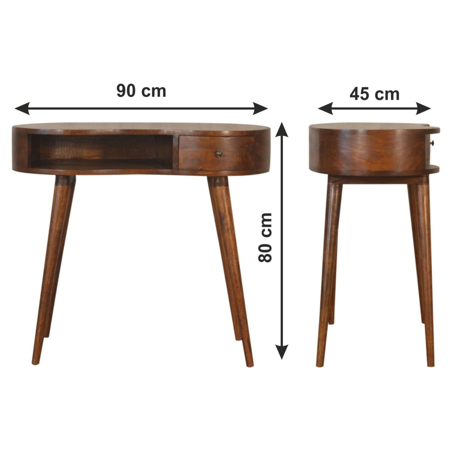 Rounded Writing Desk - Chestnut