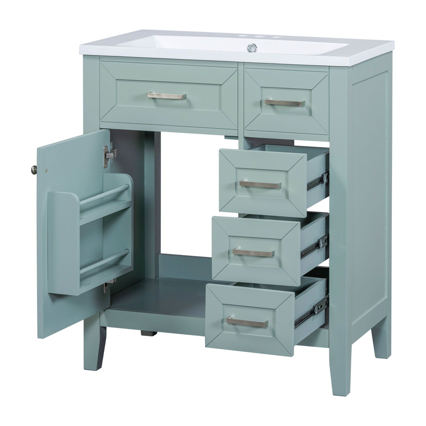 Modern Bathroom Vanity With Sink Combo, 3 Drawers